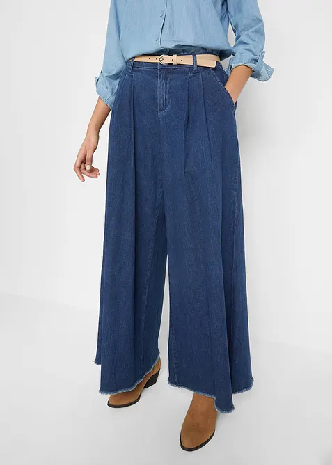 Wide leg jeans, broekrok, bonprix