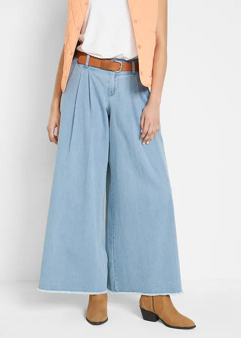 Wide leg jeans, broekrok, bonprix