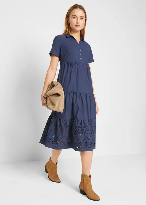 Tuniekjurk met broderie anglaise van puur katoen, bonprix