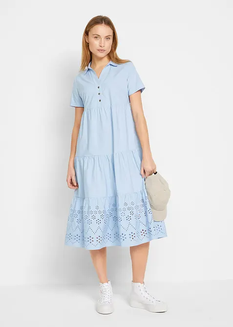 Tuniekjurk met broderie anglaise van puur katoen, bonprix