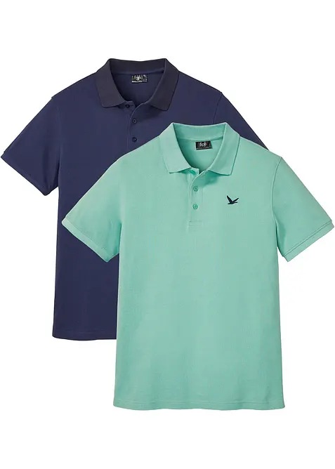 Poloshirt (set van 2) van puur biologisch katoen, bonprix