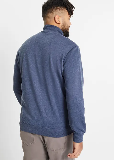 Sweatvest met opstaande kraag en imitatieleren details, bonprix