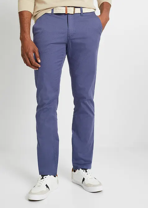 Regular fit chino met comfortband riem, straight, bonprix