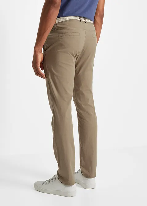Regular fit chino met comfortband riem, straight, bonprix