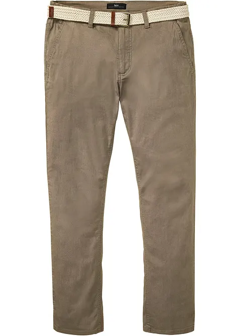 Regular fit chino met comfortband riem, straight, bonprix