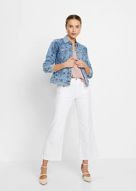 Blouse van soepel satijn met oversized schouders, bonprix