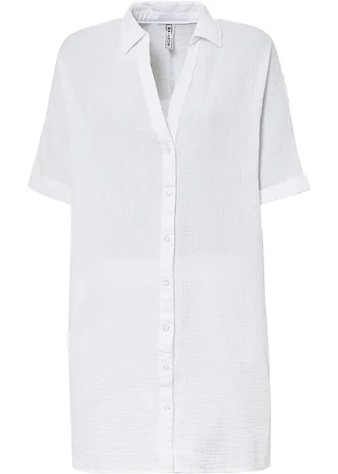 Lange, oversized blouse van mousseline, bonprix