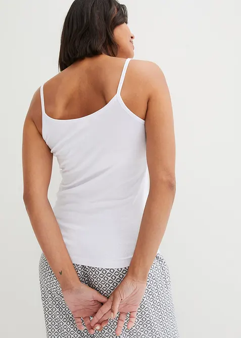 Spaghetti top met biologisch katoen (set van 2), bonprix