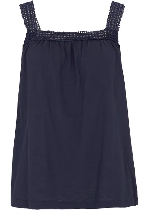 Top met kanten schouderbandjes, bonprix