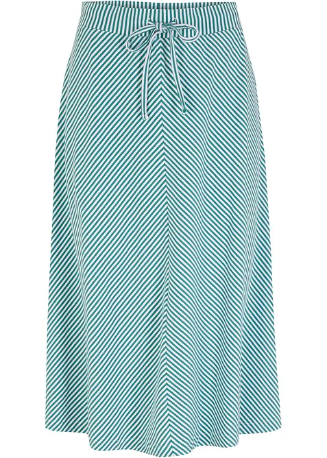 Jersey rok met strepen, knielang, bonprix