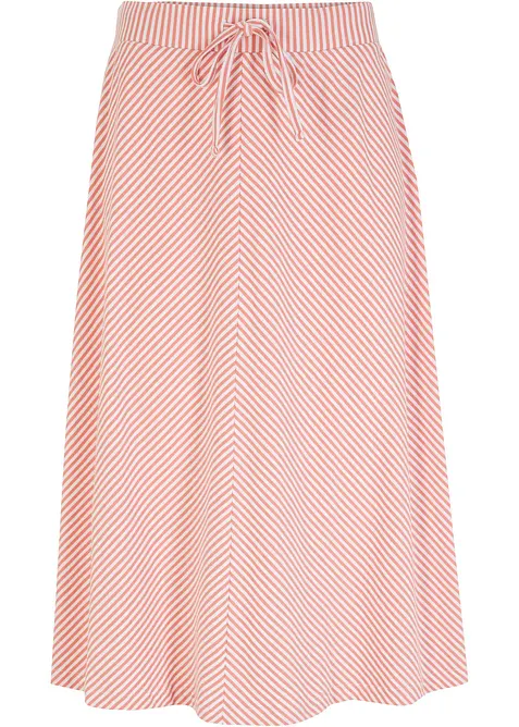 Jersey rok met strepen, knielang, bonprix