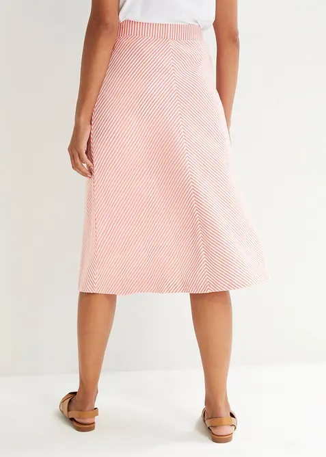 Jersey rok met strepen, knielang, bonprix