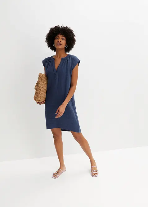 Mousseline jurk van katoen, bonprix