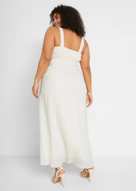 Zwangerschaps trouwjurk met kant, satijn en georgette, bonprix