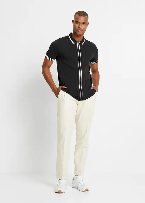 Piqu&eacute; poloshirt met ritssluiting van katoen, bonprix