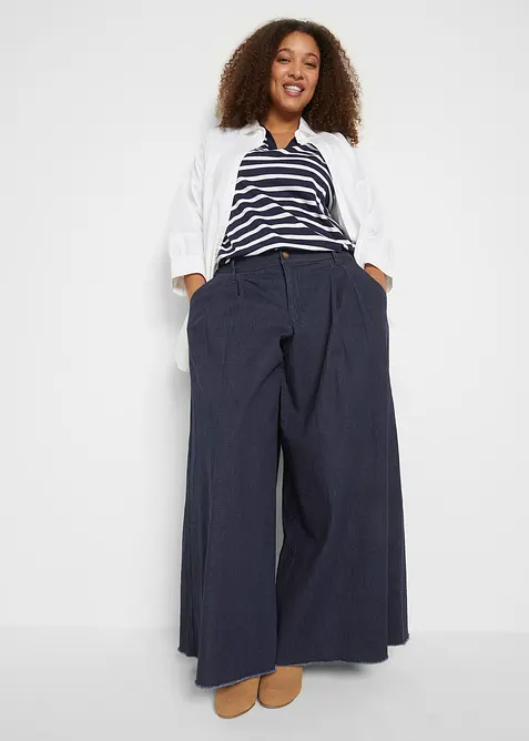 Wide leg jeans, broekrok, bonprix
