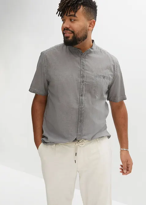 Overhemd in washed out look met korte mouwen, bonprix