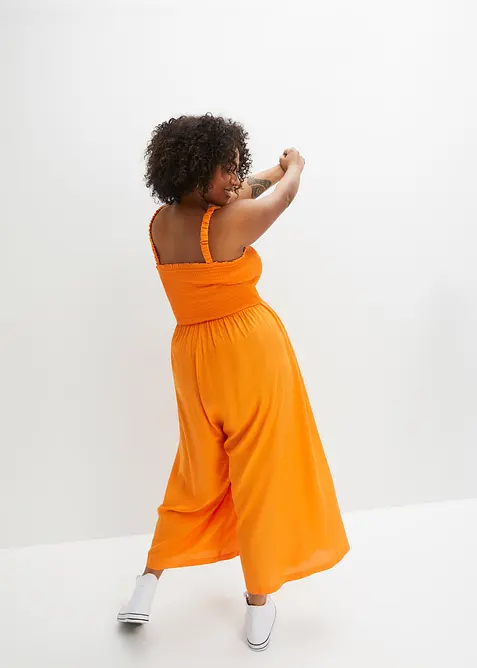 Jumpsuit met wijde pijpen van soepele viscose, bonprix