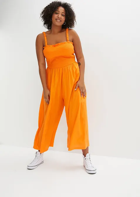 Jumpsuit met wijde pijpen van soepele viscose, bonprix