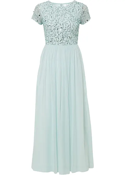 Maxi jurk met pailletten borduursel, bonprix