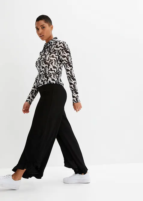 Slip-on broek van gestructureerd crêpe, bonprix