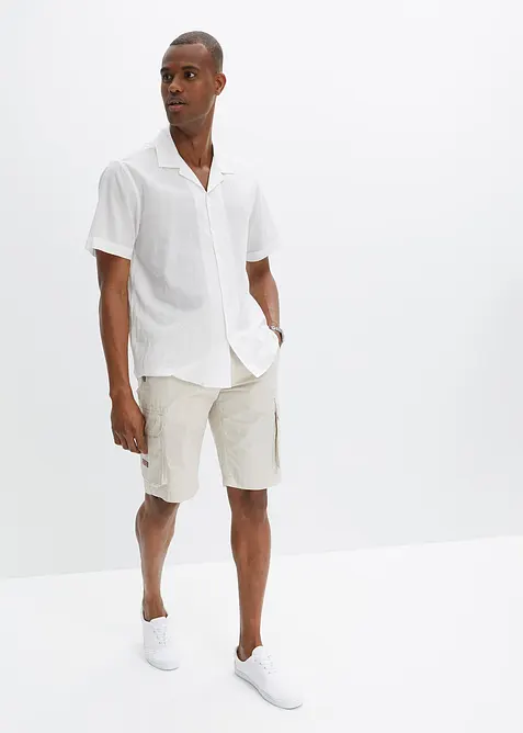 Cargo bermuda met comfortband en riem, regular fit, bonprix