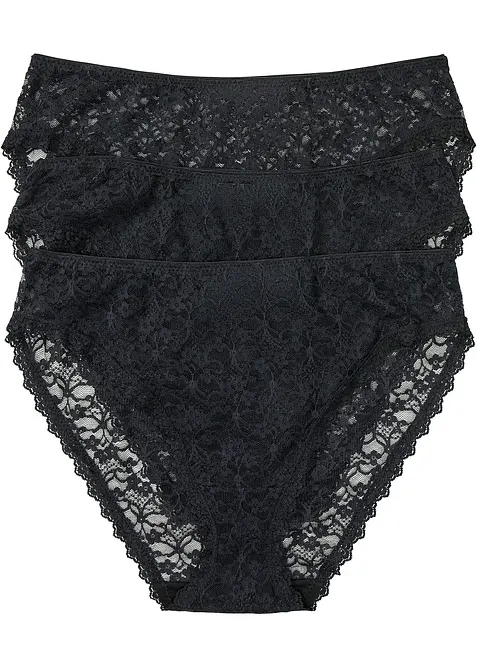 High leg maxislip (set van 3) van gerecycled kant, bonprix