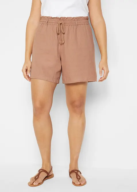 Paperbag short met linnen, bonprix