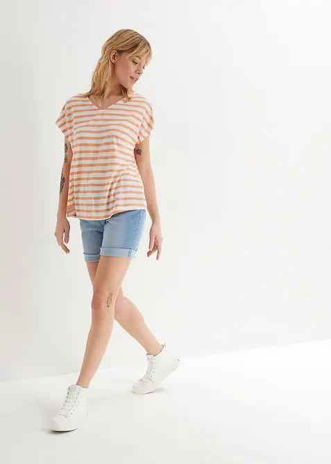 Straight jeans bermuda,  mid waist, bonprix