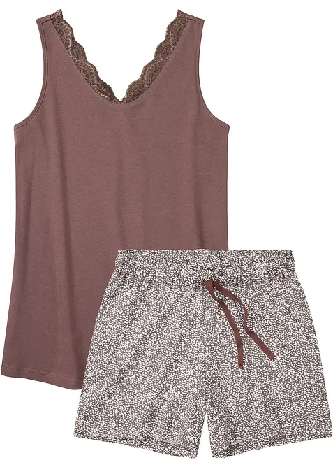 Shortama met sierlijk kant, bonprix