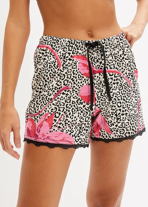 Short met sierlijk kant (set van 2), bonprix