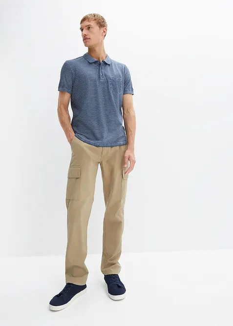 Poloshirt in gewassen look, korte mouw, bonprix