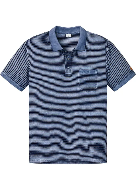 Poloshirt in gewassen look, korte mouw, bonprix
