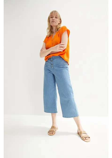 Mousseline blousetop van katoen, bonprix