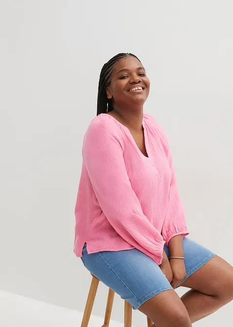 Oversized blouse van mousseline, bonprix