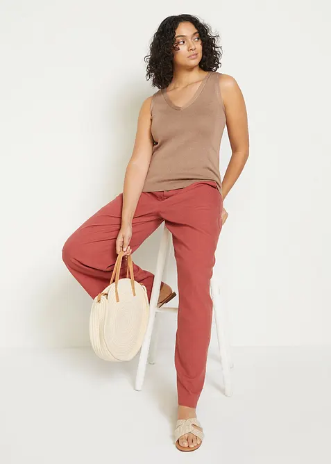 Palazzo broek met linnen, bonprix