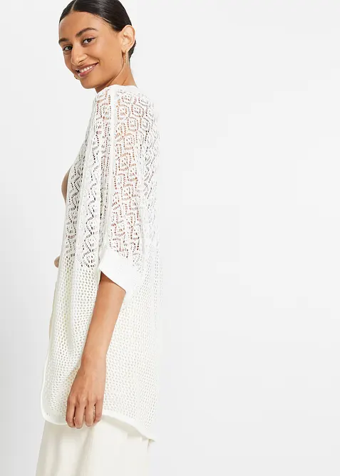 Lang ajour vest, bonprix