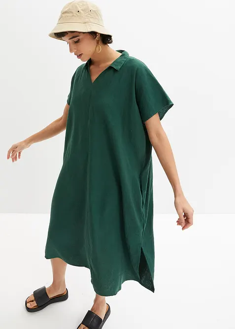 Kaftan jurk in een lichte linnen-viscosemix, bonprix