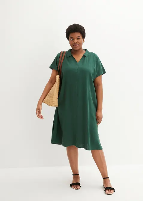 Kaftan jurk in een lichte linnen-viscosemix, bonprix