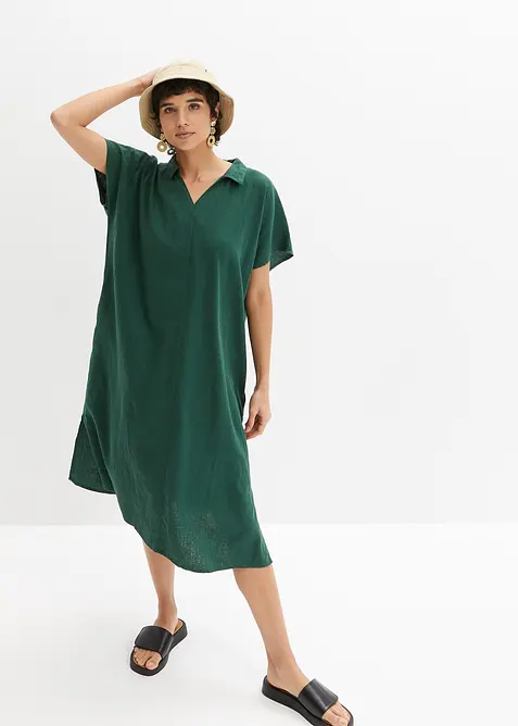 Kaftan jurk in een lichte linnen-viscosemix, bonprix