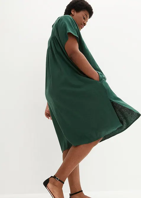 Kaftan jurk in een lichte linnen-viscosemix, bonprix