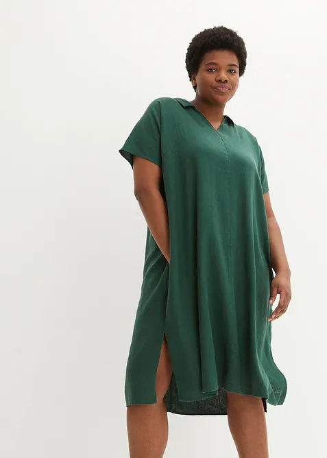 Kaftan jurk in een lichte linnen-viscosemix, bonprix