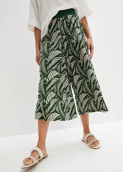 Wijde jersey broek  in een katoen-viscosemix, bonprix