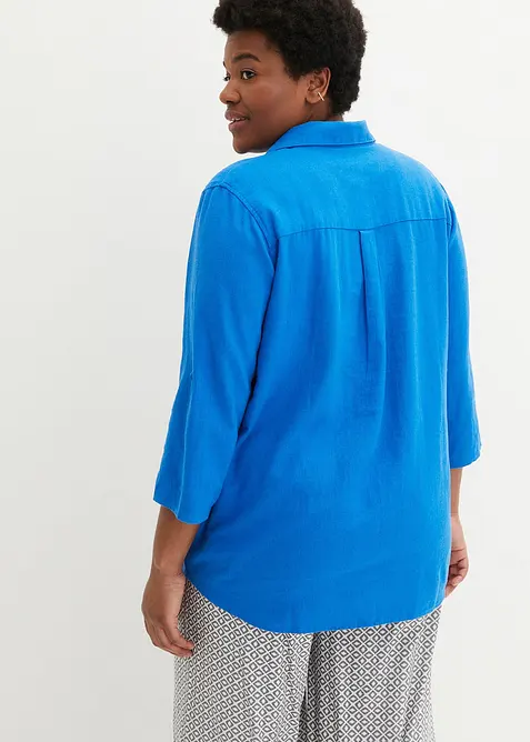Blouse met linnen en 3/4 mouwen, bonprix
