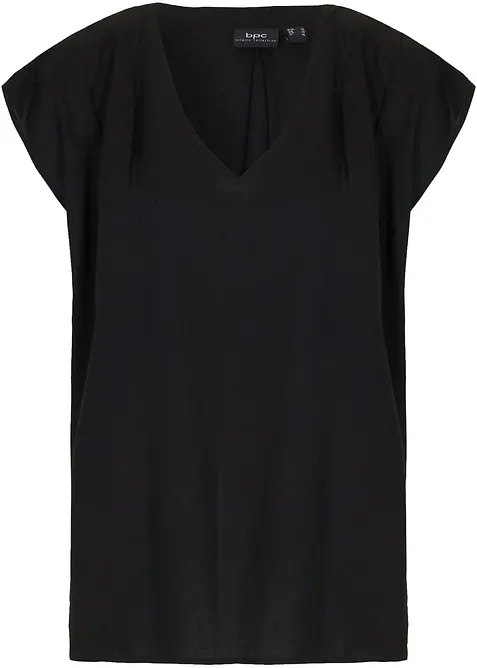 Blouse met V-hals en korte mouwen, bonprix