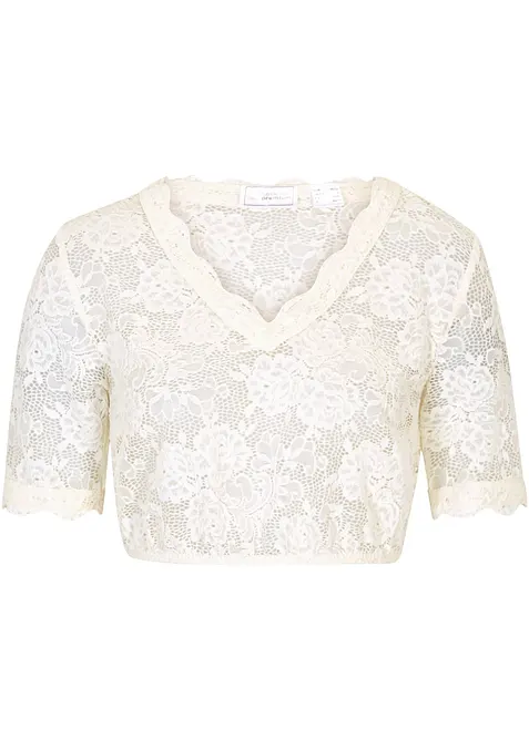 Kanten dirndl blouse met knopen, bonprix