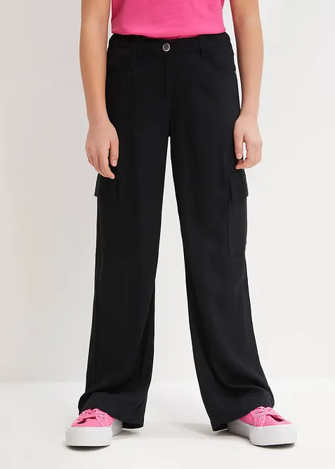 Wijde cargo broek van soepel vallende viscose, bonprix