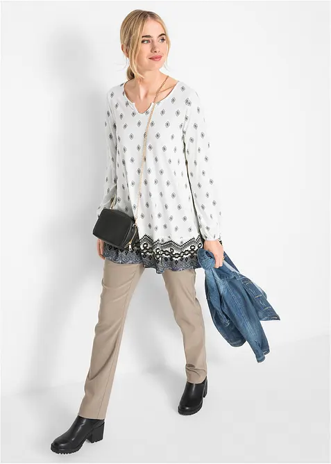 Extra wijde shirt tuniek in een viscosemix, bonprix