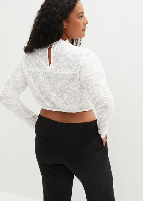 Kanten dirndl blouse, lange mouw, bonprix