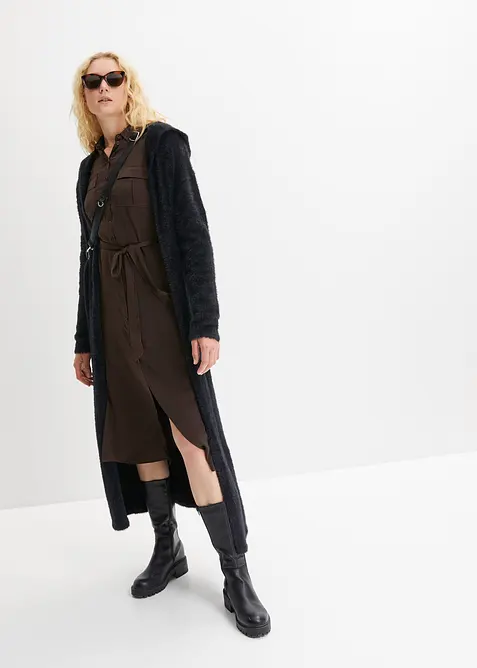 Lang gebreid vest van zacht verengaren, bonprix